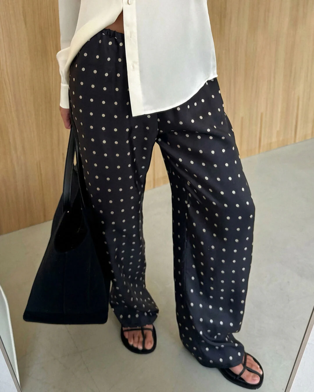 Adela Polka Dot Satin Pants - Image 5