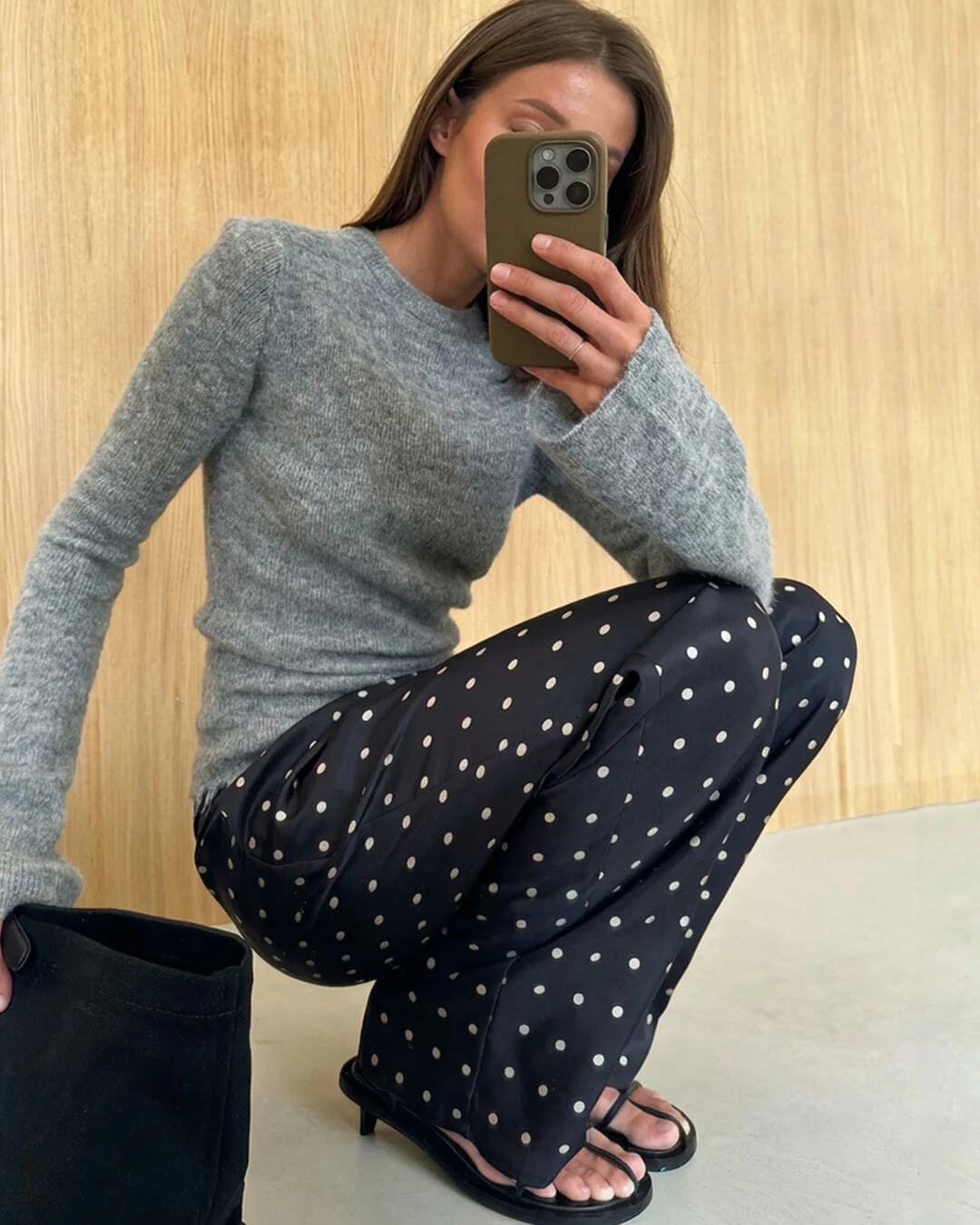 Adela Polka Dot Satin Pants - Image 6