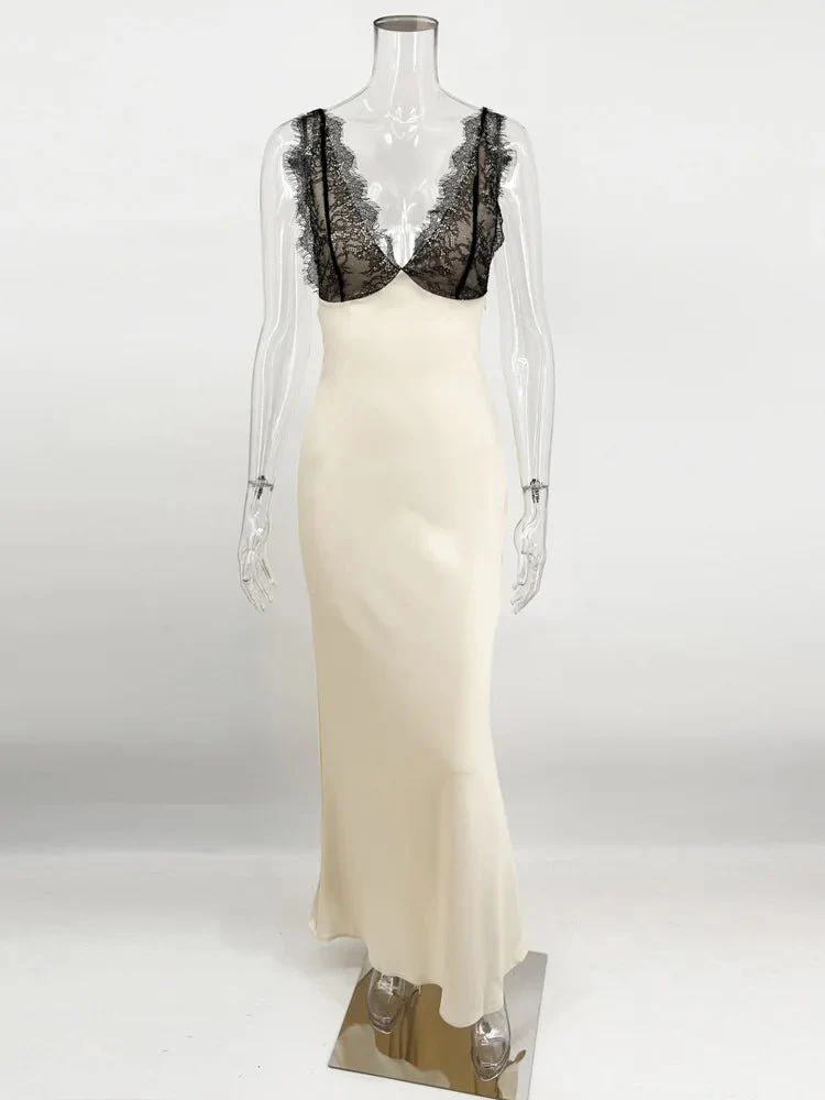 Ambre Lace V-Neck Patchwork Summer Dress - Image 6