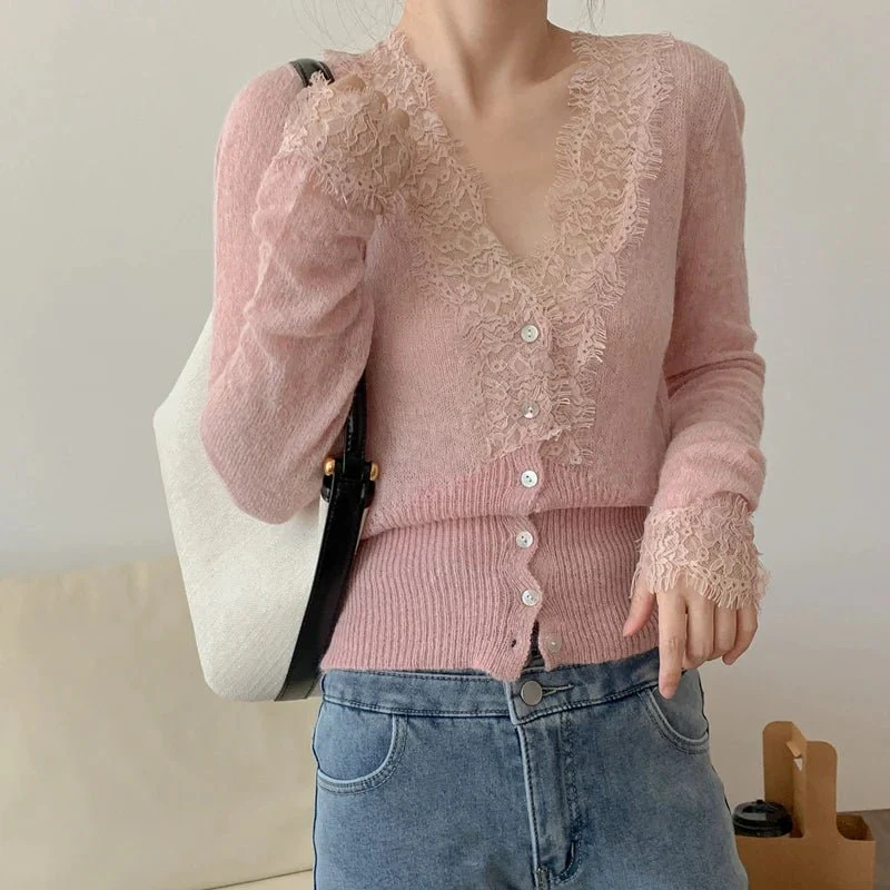 Aurelie Knitted Lace Cardigan - Image 10