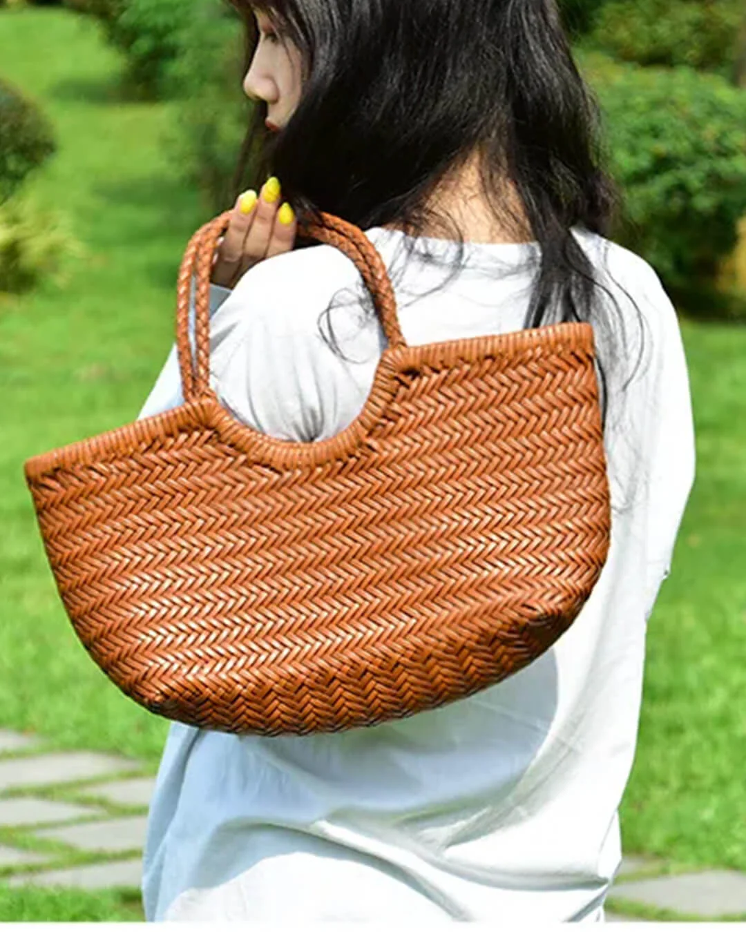 Beatrice Woven Leather Tote Bag - Image 10