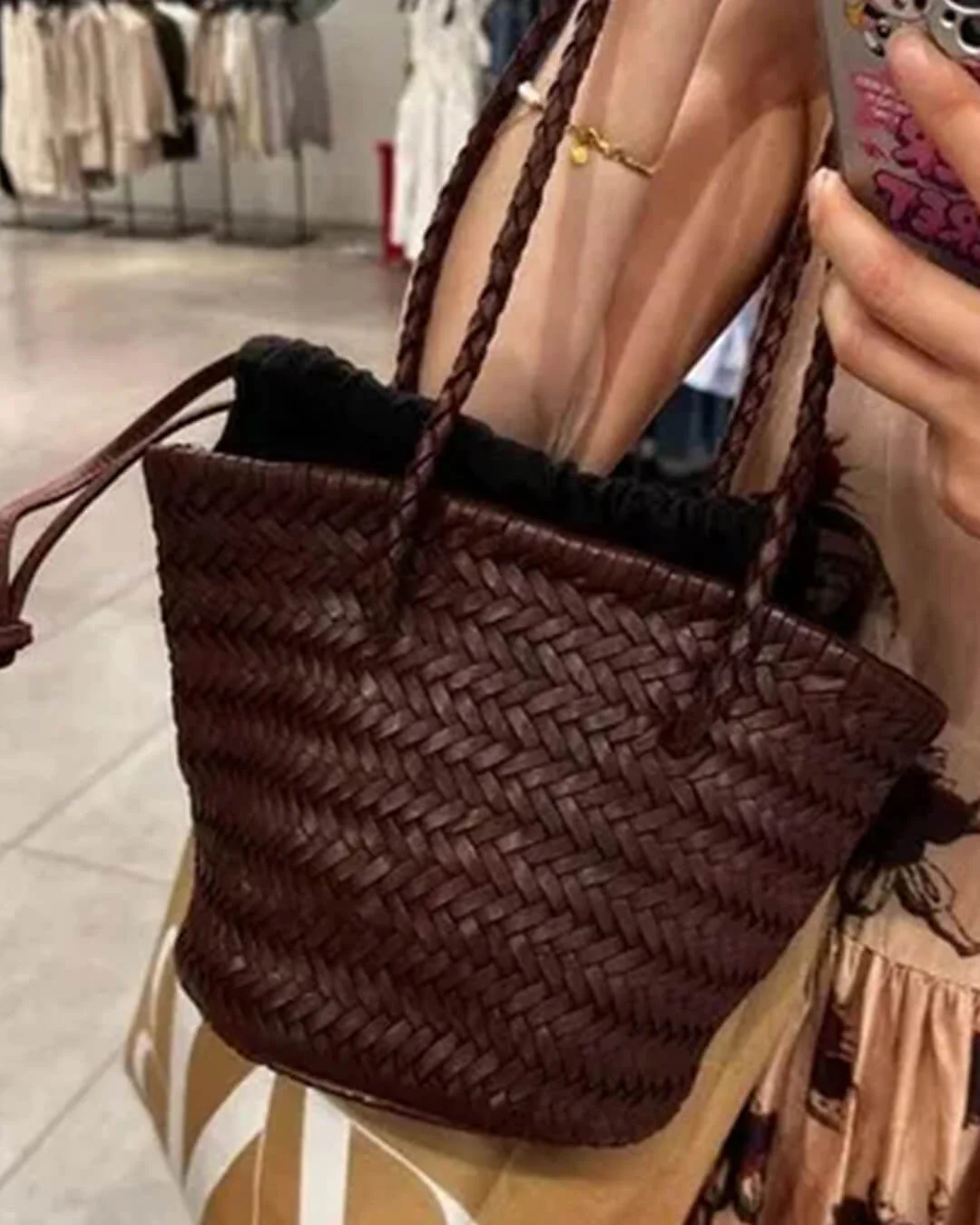 Blair Braided Bucket Shoulder Bag - Image 5