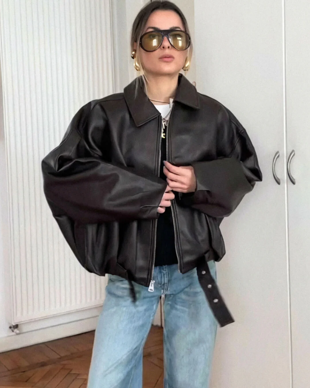 Caroline Vegan Leather Jacket - Image 2