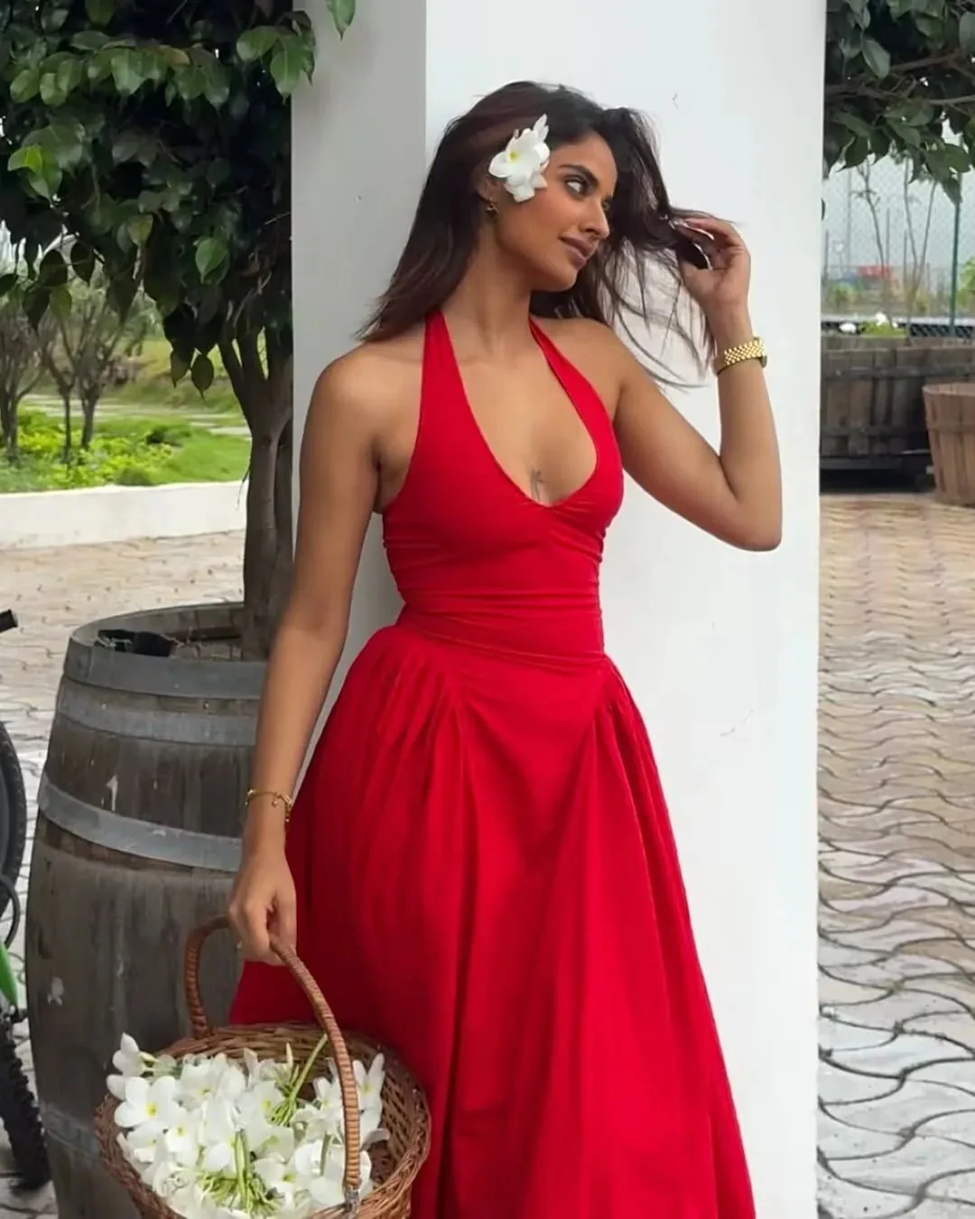 Celeste Halter Midi Dress - Image 11