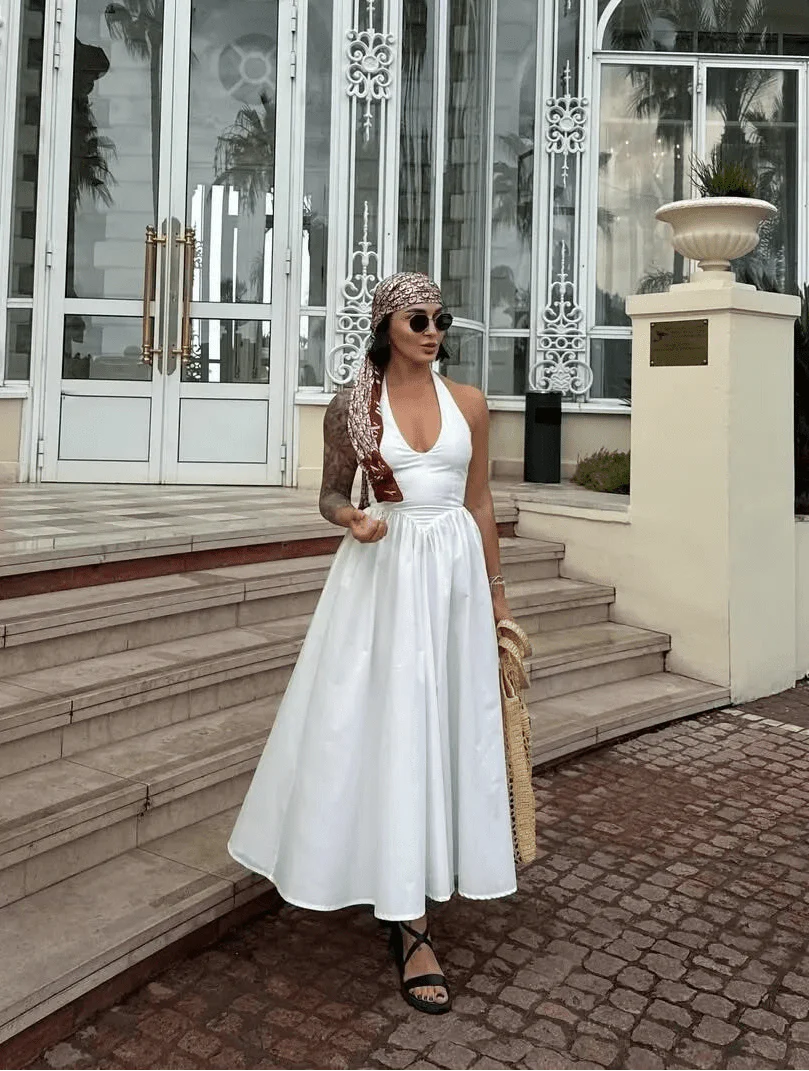 Celeste Halter Midi Dress - Image 3