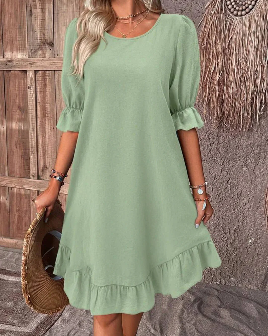 Celeste Ruffle Hem Smock Dress - Image 11