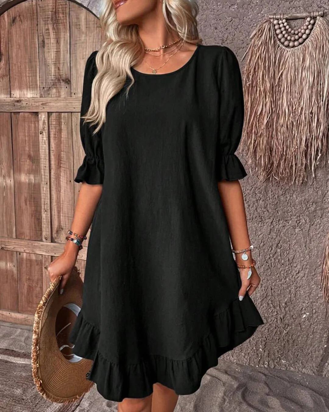 Celeste Ruffle Hem Smock Dress - Image 6