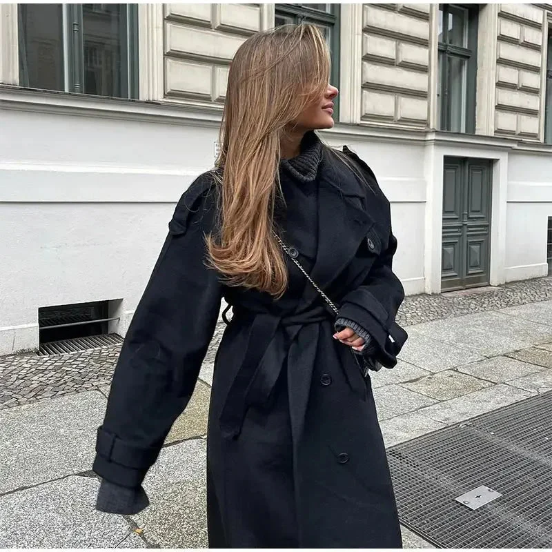 Emma Lace Up Trench Coat - Image 3