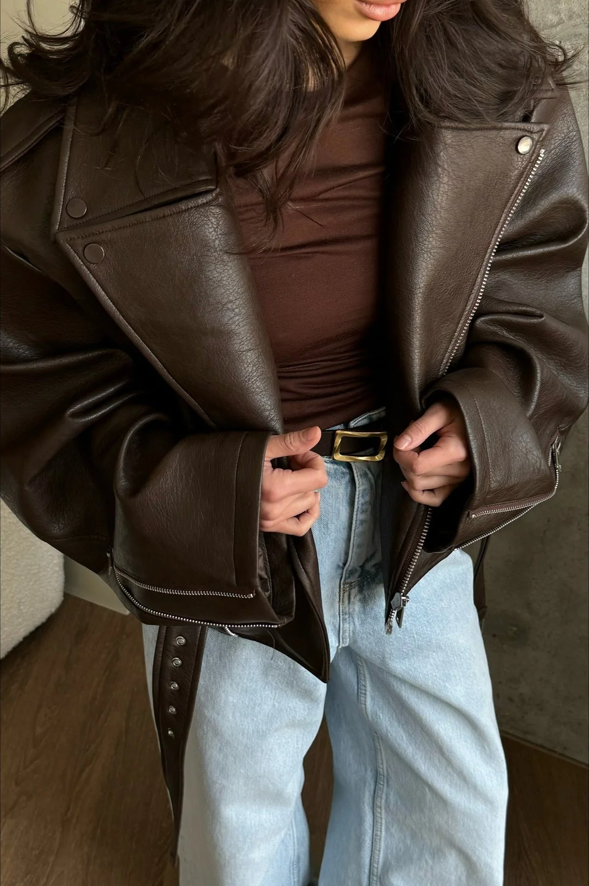 Evita Vegan Leather Jacket - Image 2