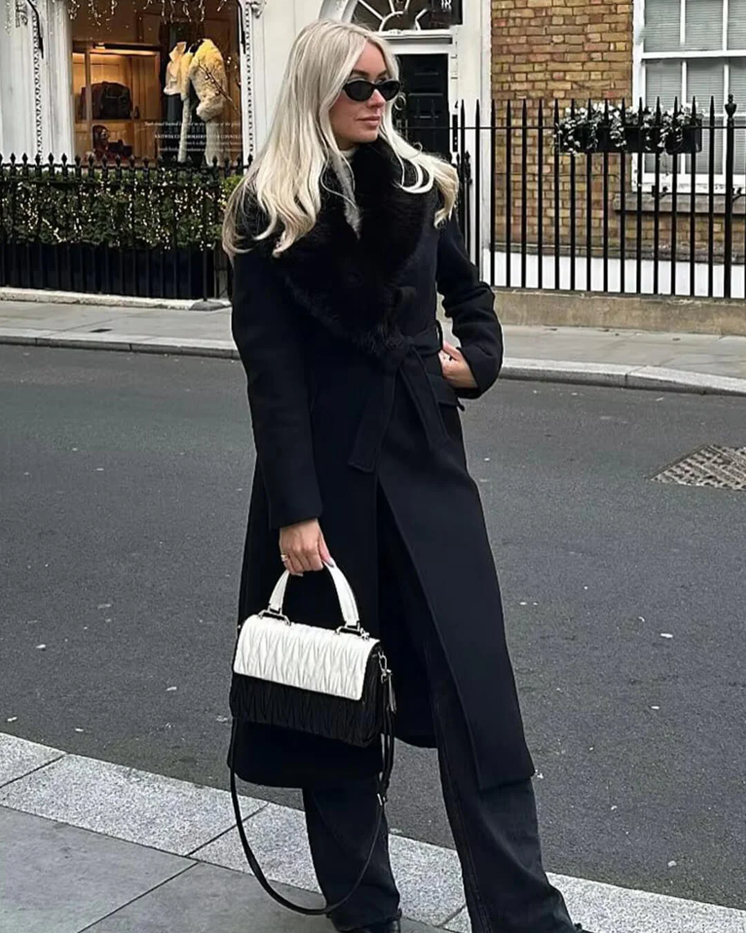 Flora Faux Fur Collar Maxi Coat - Image 13