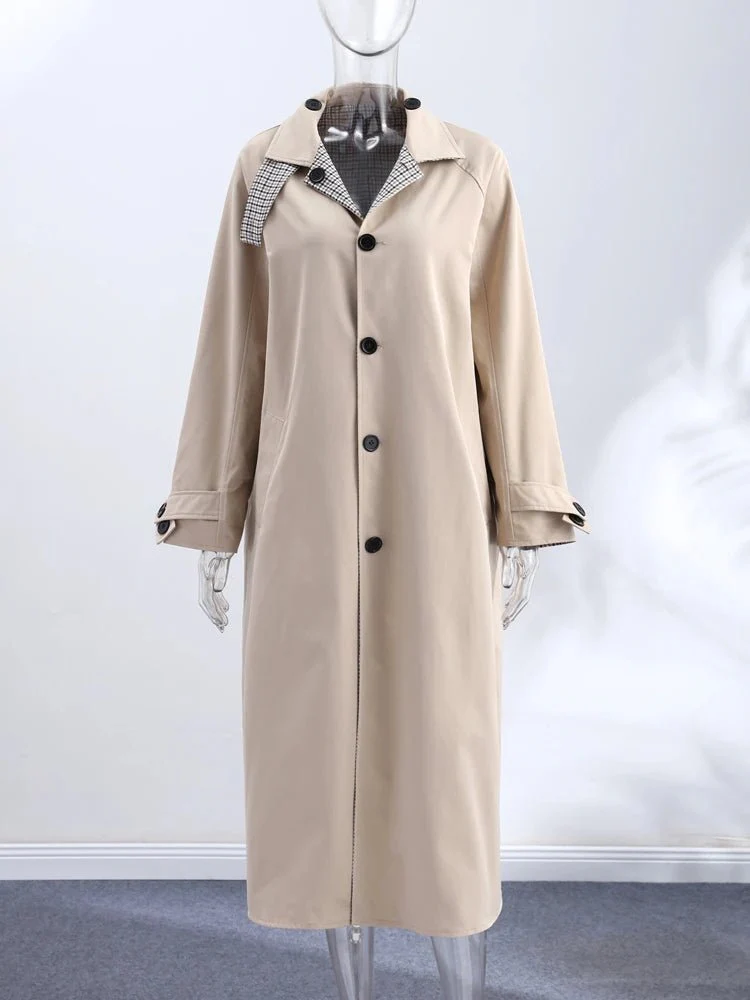 Florence Reversible Plaid Long Coat - Image 5