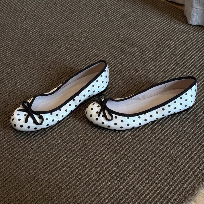 Georgette Polka Dot Ballet Flats - Image 4