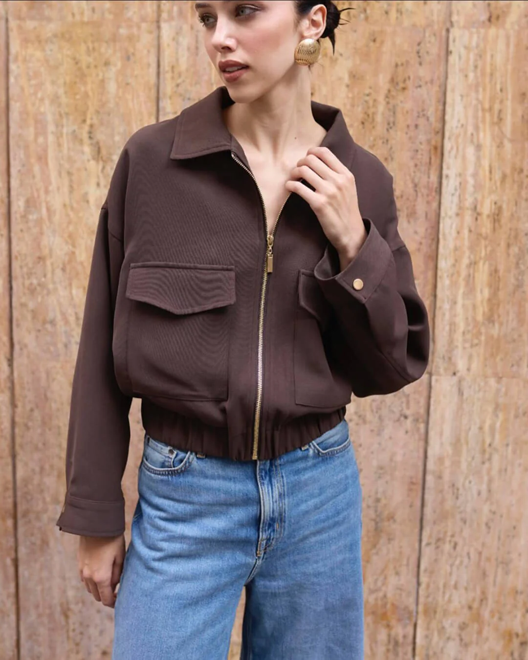 Ginny Flap Pocket Bomber Jacket - Image 2