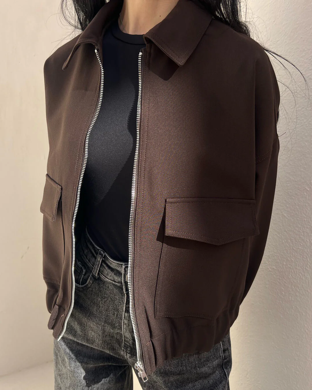 Ginny Flap Pocket Bomber Jacket - Image 4