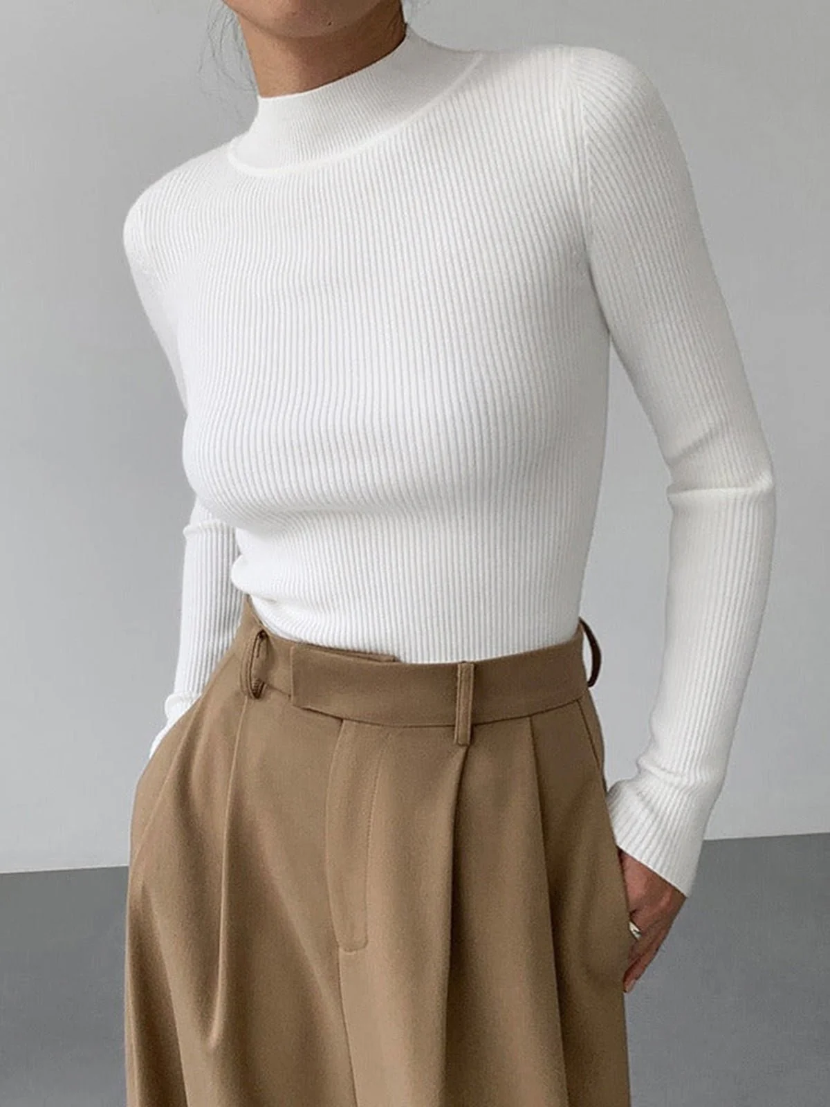 Jessa Rib Knit Long Sleeve Shirt
