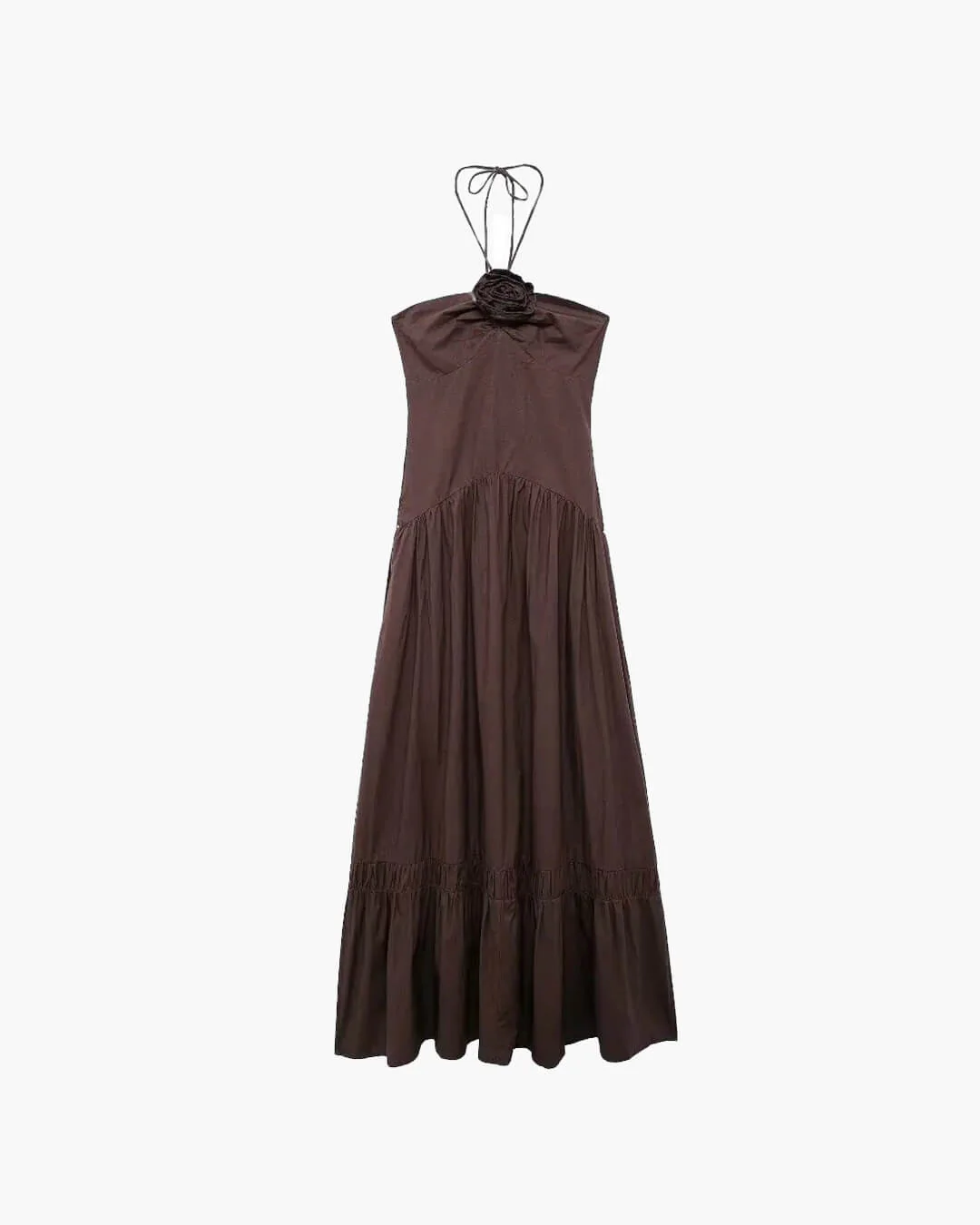 Kate Halterneck Flower Applique Midi Dress