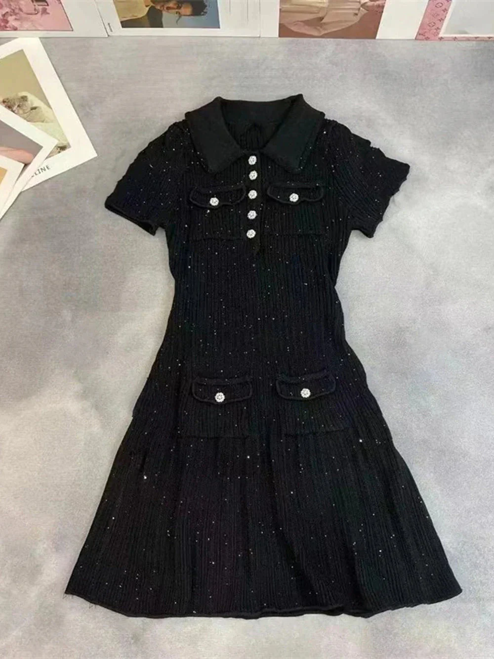 Katya Sequin Knit Mini Dress - Image 6