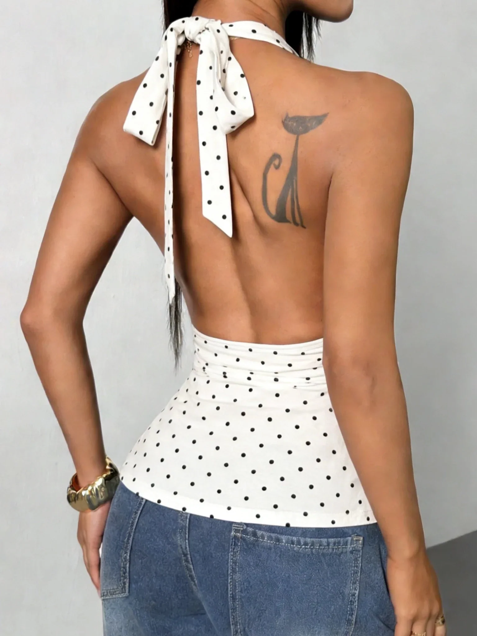 Kiara Polka Dot Halter Top - Image 5