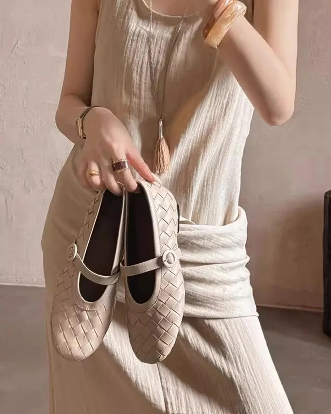 Lisbeth Woven Leather Flat Shoes - Image 9
