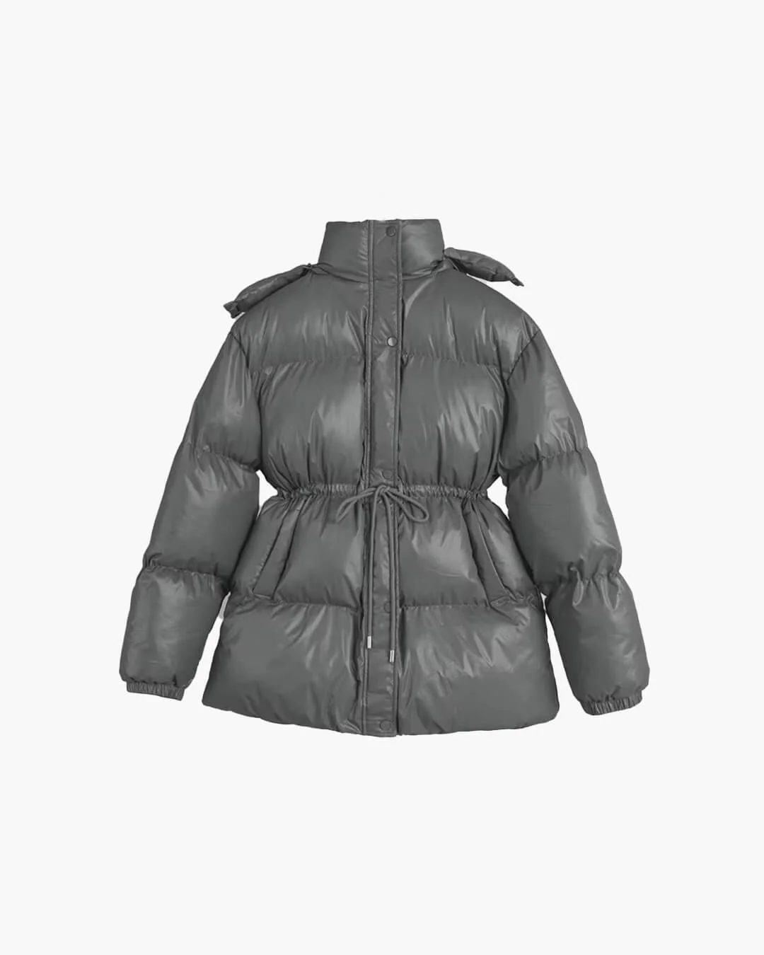 Lorie Drawstring Hooded Puffer Coat - Image 11