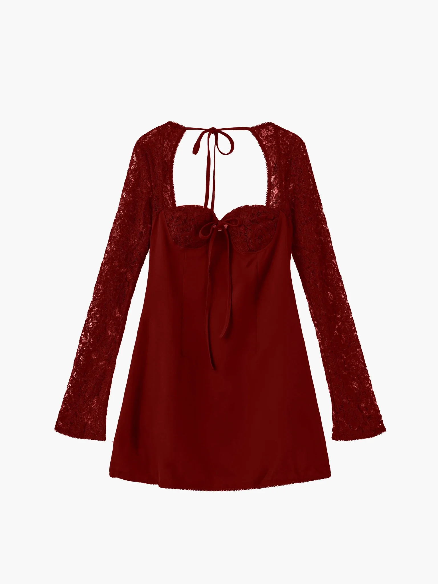 Louise mini dress with lace details - Image 3
