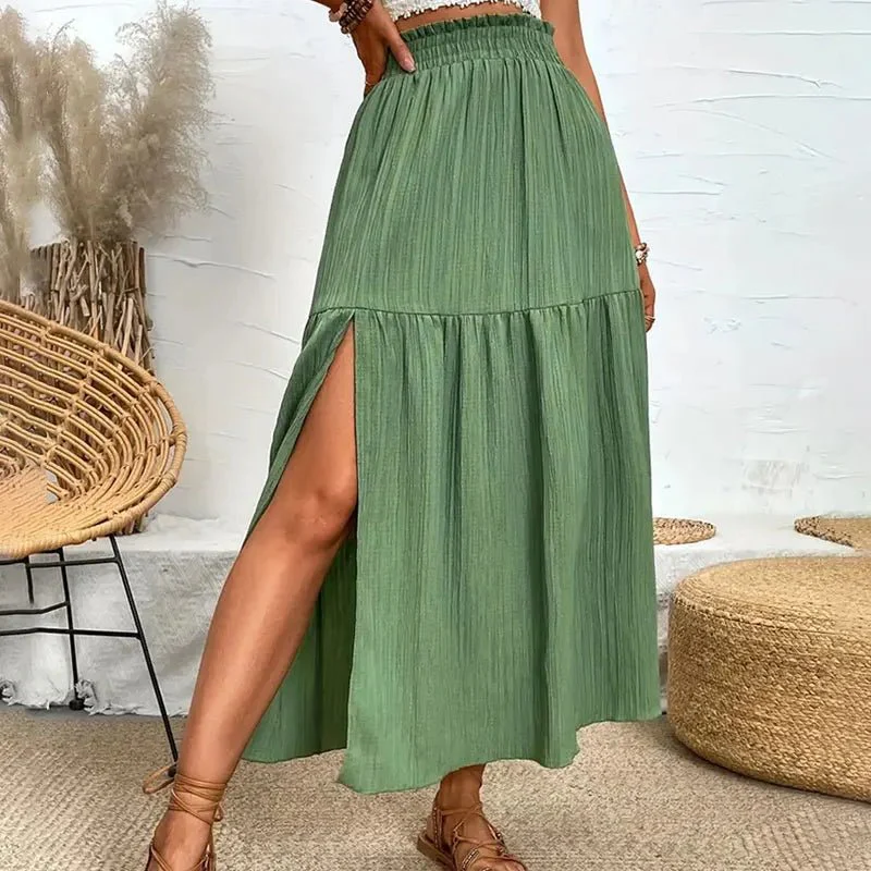 Maia Bohemian Midi Ruffle Skirt - Image 8