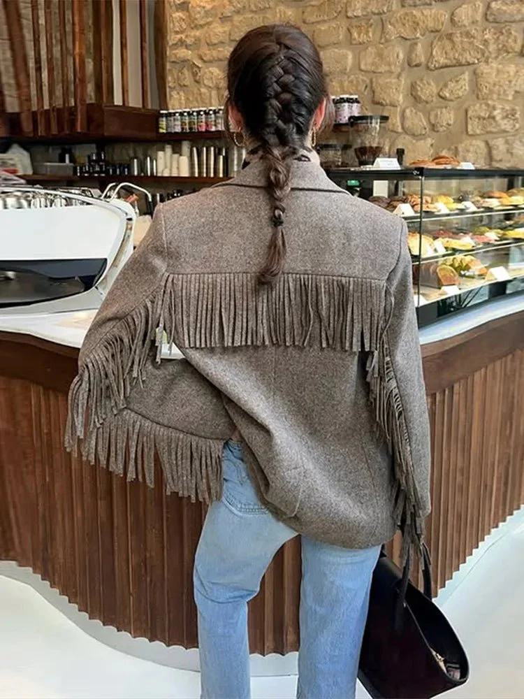 Marcelle Fringed Blazer Jacket