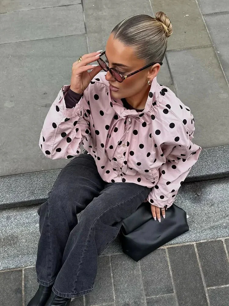 Margaret Drawstring Polka Dot Jacket