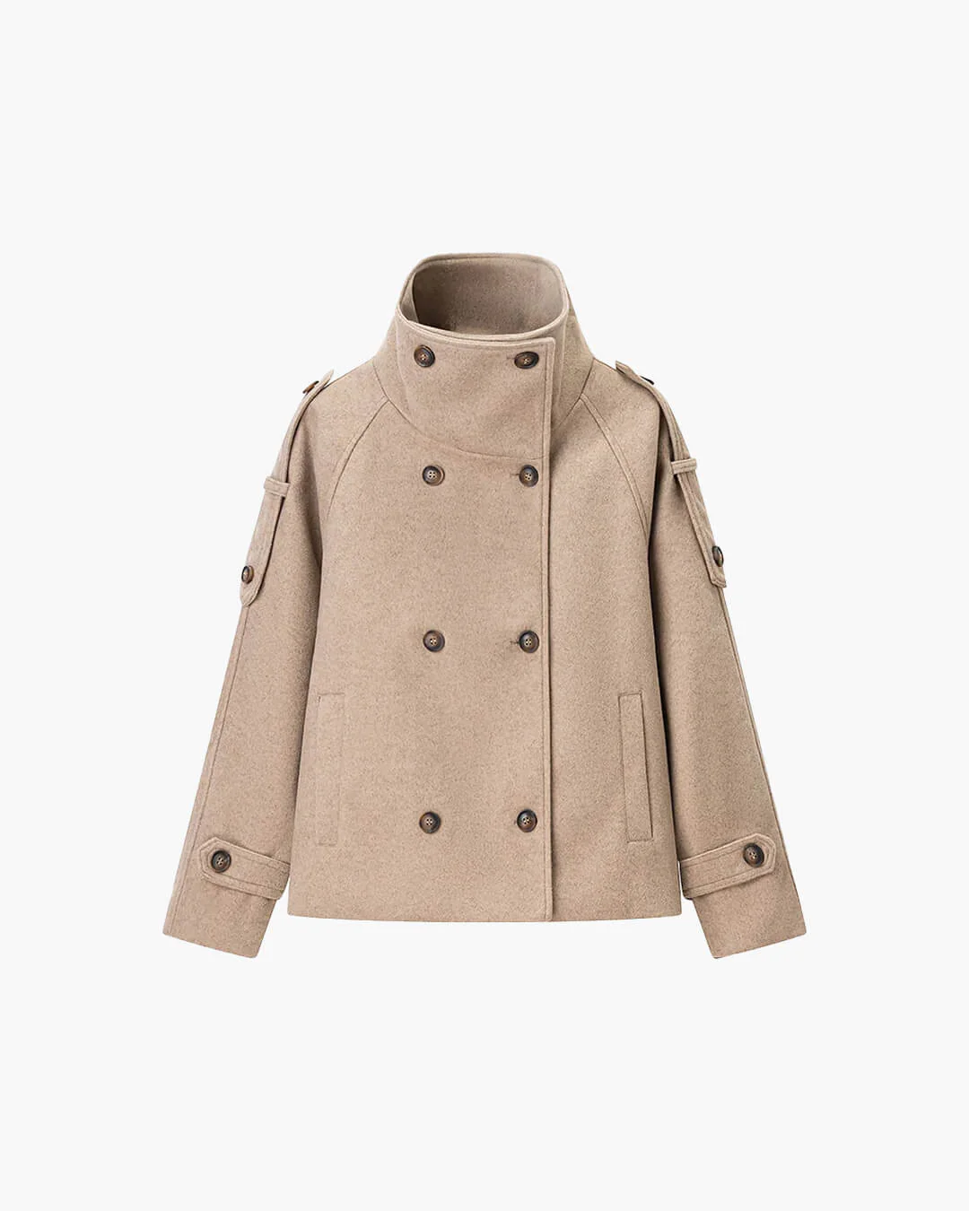Rhea Stand Collar Breasted Coat