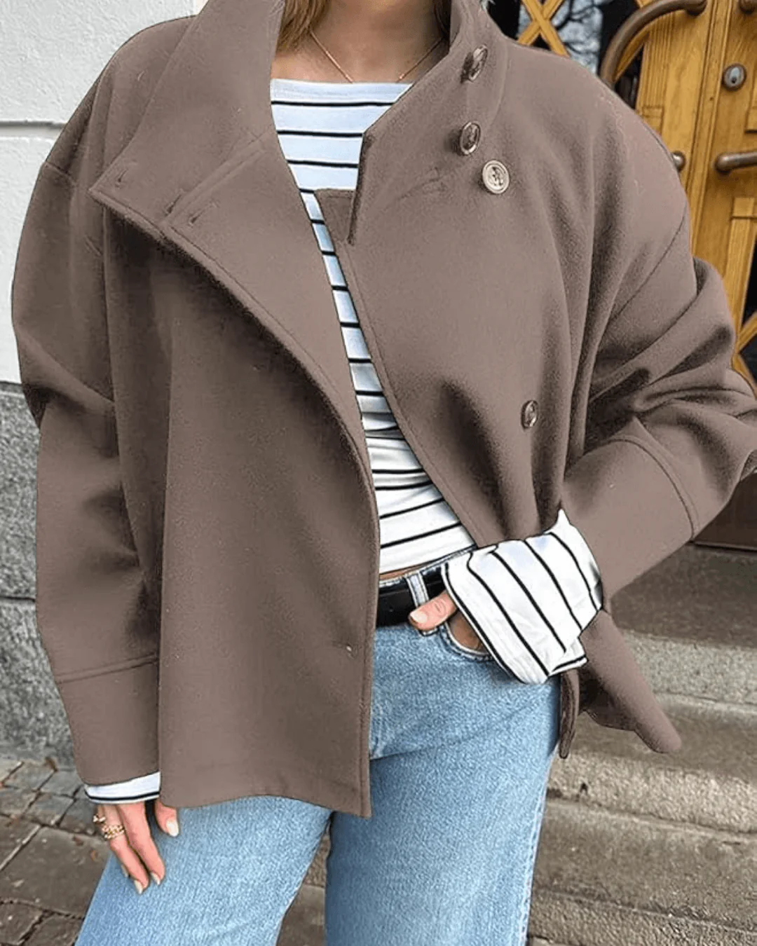 Rosalia Elegant Jacket with Stand Collar - Image 7
