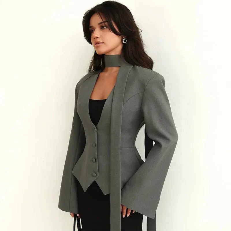Scarlett Scarf Blazer Coat - Image 4