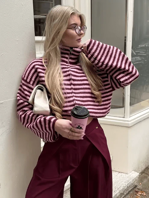Simona Knit Zip Sweater