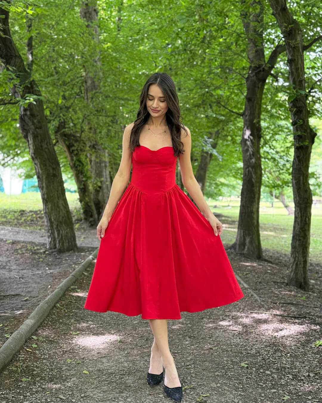 Sylvia Sleeveless Strap Midi Dress - Image 8