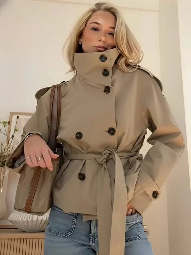 Thea Belted Short Trench Coat - Image 5