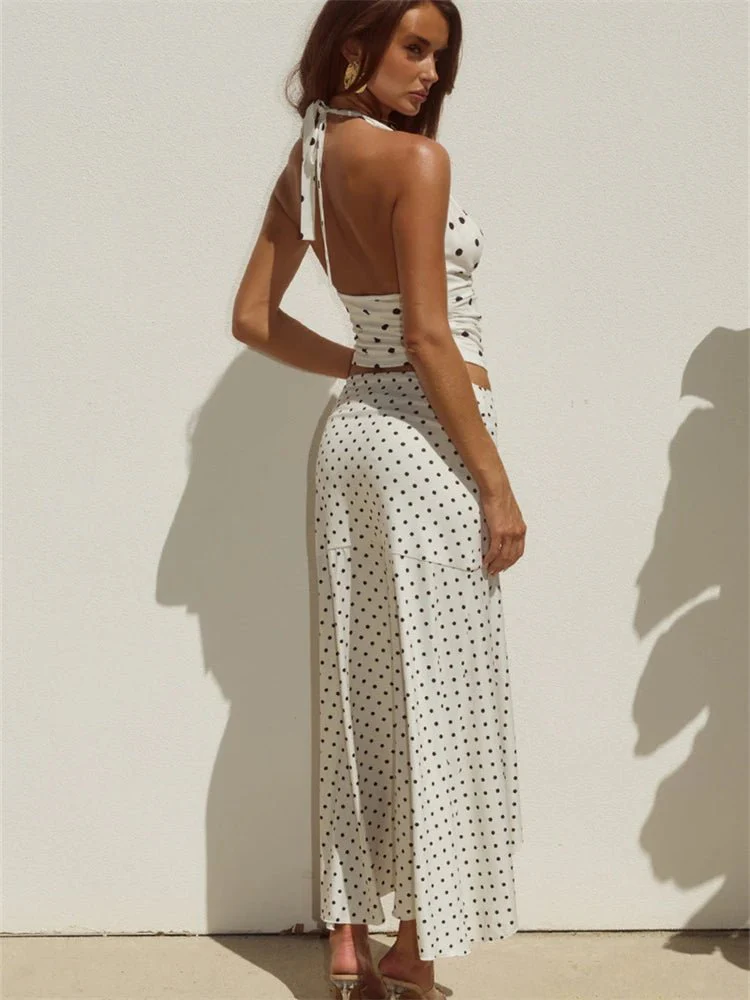 Yui Polka Dot Halter Two Piece Set - Image 2