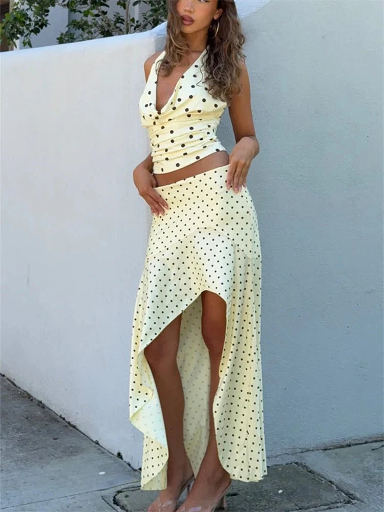 Yui Polka Dot Halter Two Piece Set - Image 3